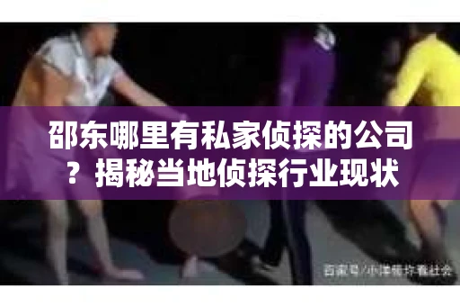 邵东哪里有私家侦探的公司？揭秘当地侦探行业现状