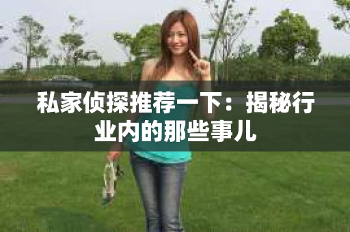 私家侦探推荐一下：揭秘行业内的那些事儿