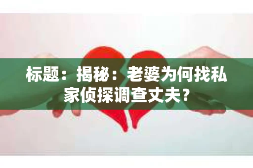 标题:揭秘:老婆为何找私家侦探调查丈夫? 标题:揭秘:老婆为何找私家侦探调查丈夫?