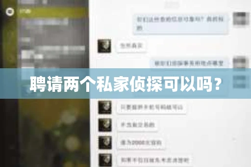 聘请两个私家侦探可以吗? 聘请两个私家侦探可以吗?
